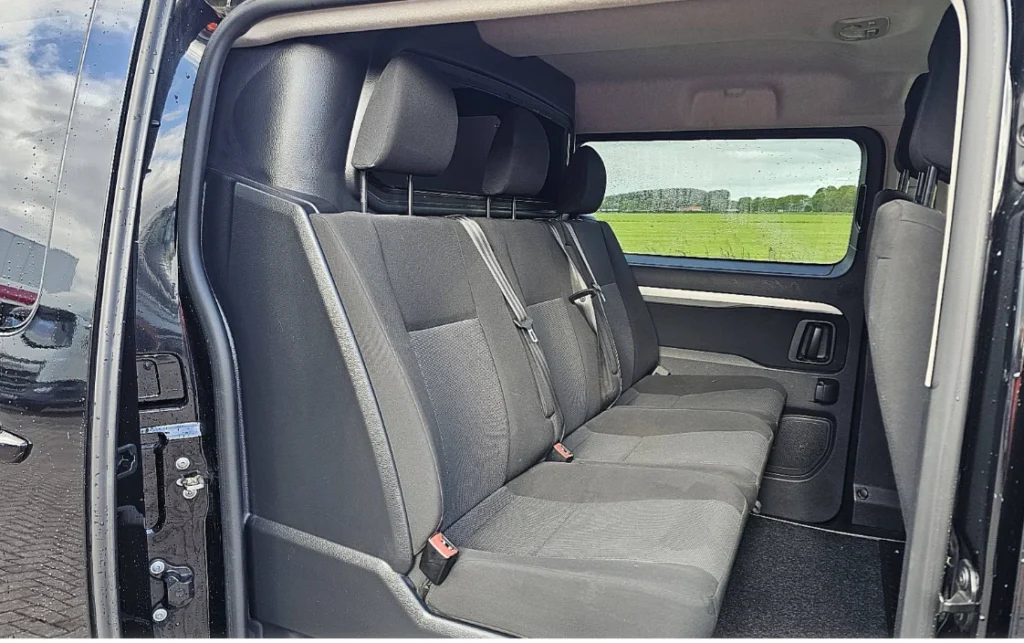 Opel Vivaro rear passenger seats for rent in Skopje with spacious and comfortable seating