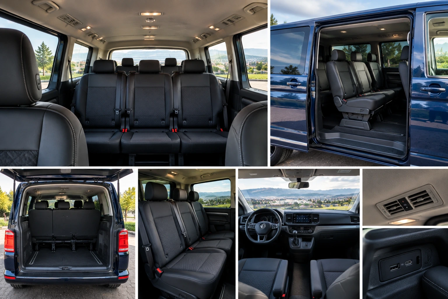 VW T6 Van Interior for Skopje Airport transfers