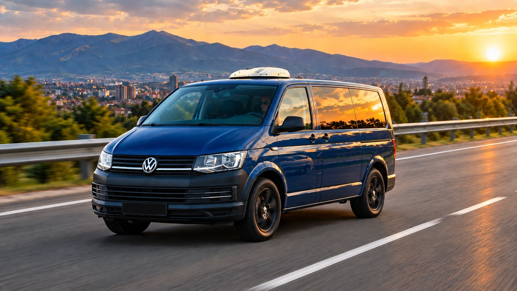 VW T6 van for Taxi Skopje Black Car