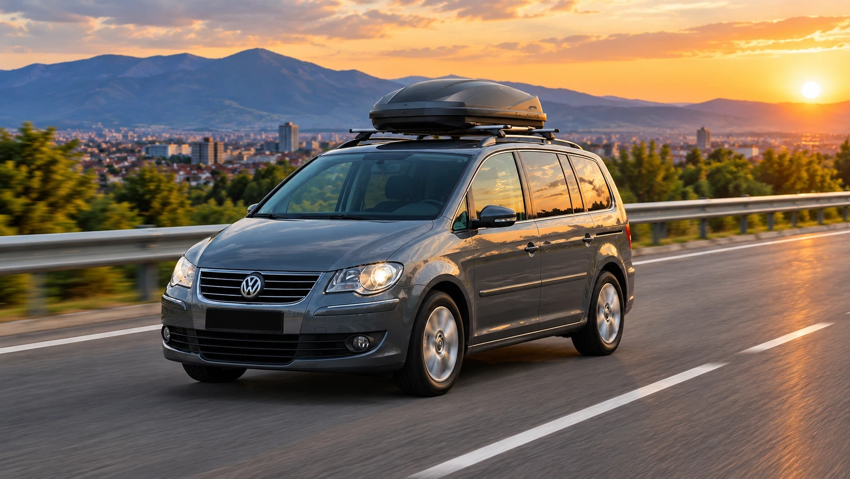 VW Touran minivan for Taxi Skopje Black Car